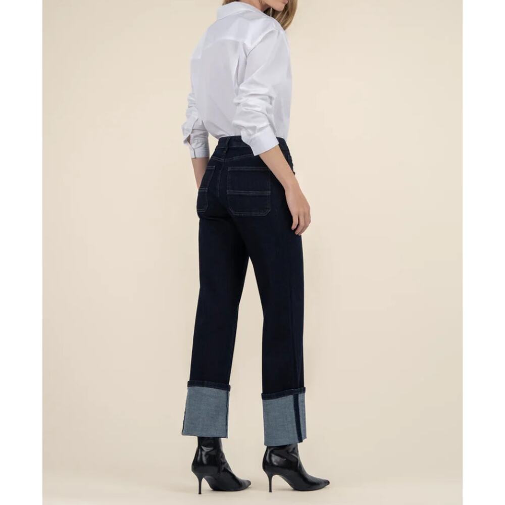 KUT FROM THE KLOTH Womens Charlotte Wide Leg Jeans Size 4 Blue Distinguished NWT - Picture 3 of 12